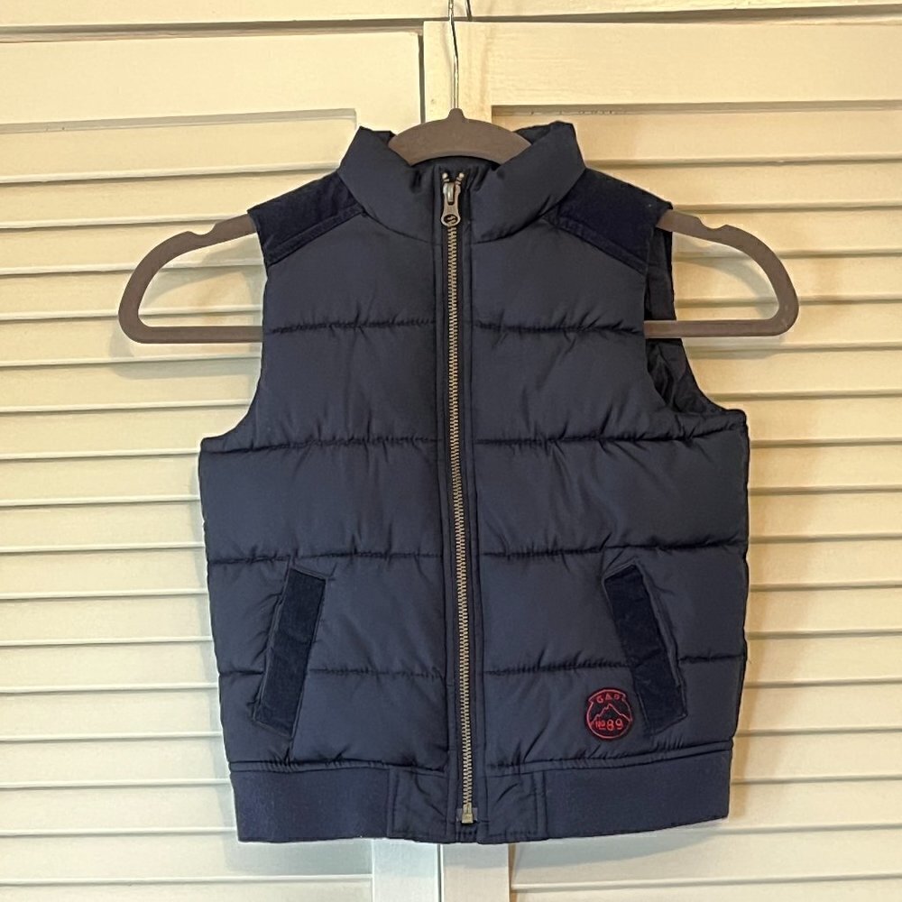 GAP kids puffer vest navy corduroy full zip 5 boy